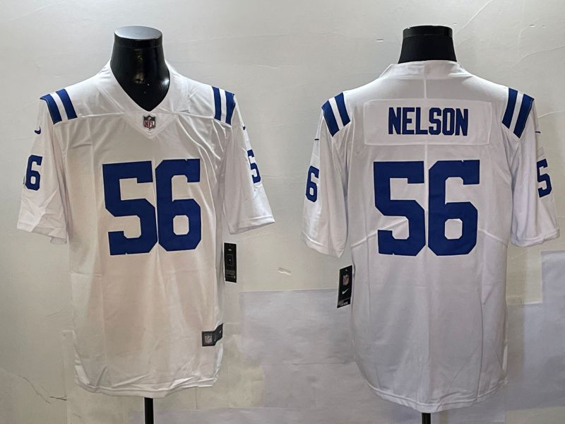 Men Indianapolis Colts 56 Nelson White Second generation 2024 Nike Limited NFL Jersey style 0108